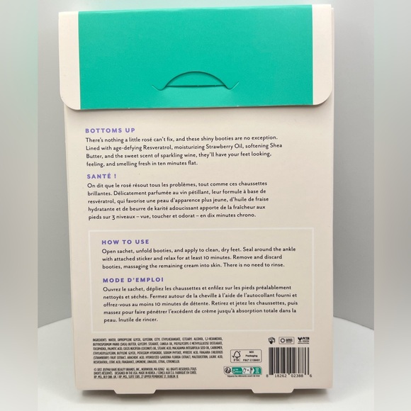 🦋$8 ~ Patchology ~ Rosé Toes Renewing Heel & Foot Mask - Picture 2 of 9